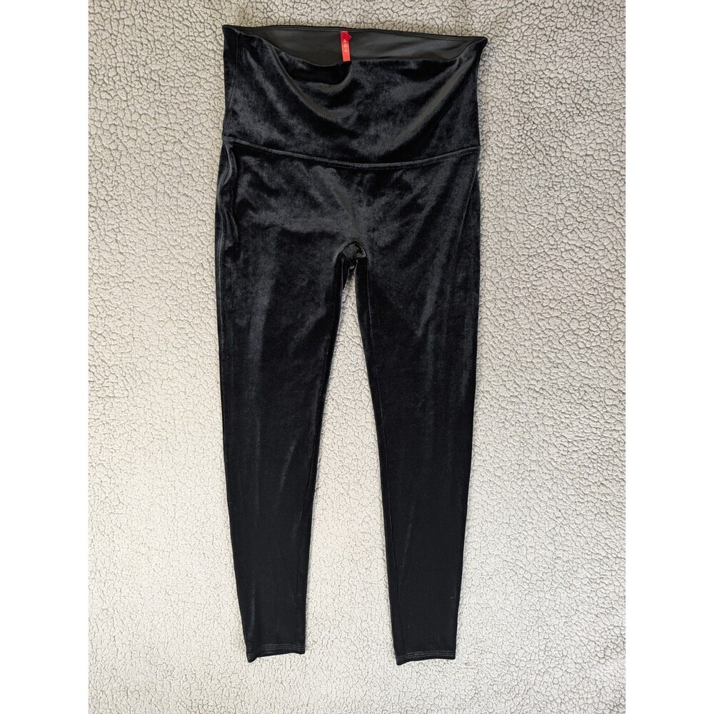 Spanx Ready To Wow High Waist Velvet Leggings Women Size 1X Pull On Velour